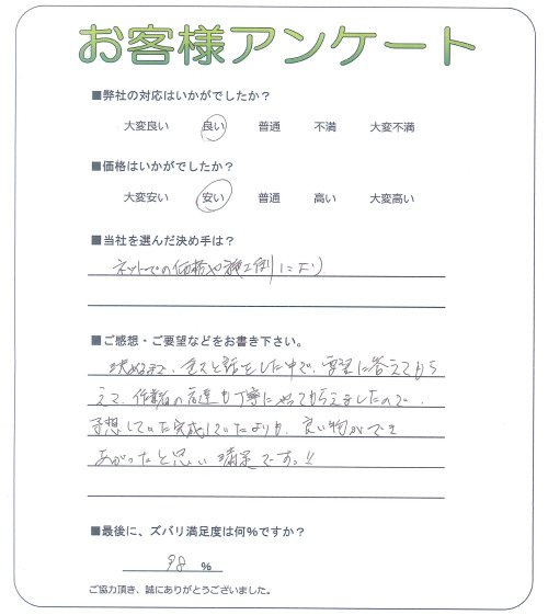 工事の感想を聞かせてください。