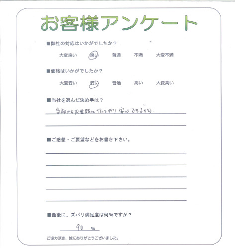 工事の感想を聞かせてください。