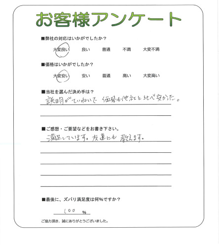 工事の感想を聞かせてください。