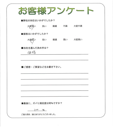 工事の感想を聞かせてください。
