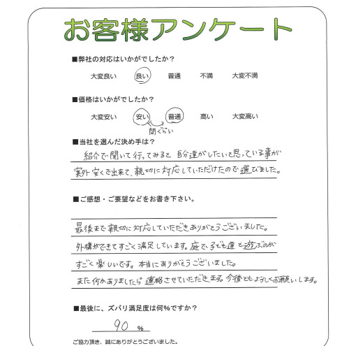 工事の感想を聞かせてください。