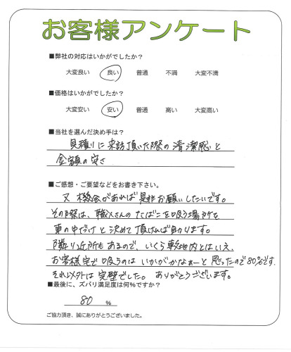 工事の感想を聞かせてください。