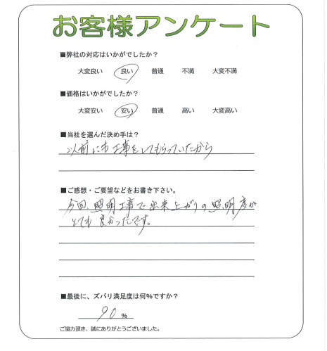 工事の感想を聞かせてください。