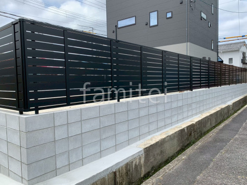 アルミ形材 フェンス LIXIL AB YS3型 横スリット3 目隠し ブロック塀 (化粧ブロック) 太陽エコブロックス 普通CB