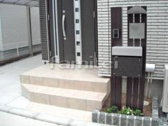 門柱 木製調デザインアルミ角柱 プランパーツ 角材 ピンコロ石花壇 グレーミカゲ