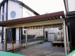 積雪カーポート YKKレオンポートneo横2台 雨除け屋根ソラリア1階
