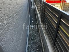 犬走り 防犯砂利敷き バラス砕石 防草シート加工