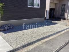 防犯砂利敷き バラス砕石 防草シート加工
