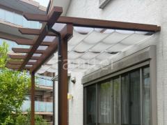 天井カーテン 本体色 キャラメルチーク 屋根色 トーメイマット