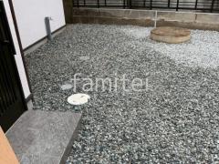 防犯砂利敷き バラス砕石 防草シート加工